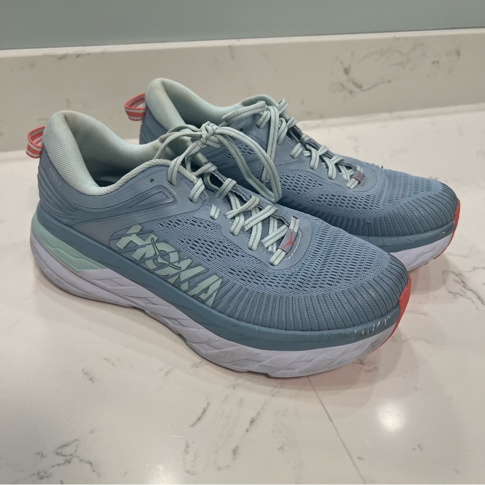HOKA Women's Bondi Fog Blue Running Shoes - 8.5